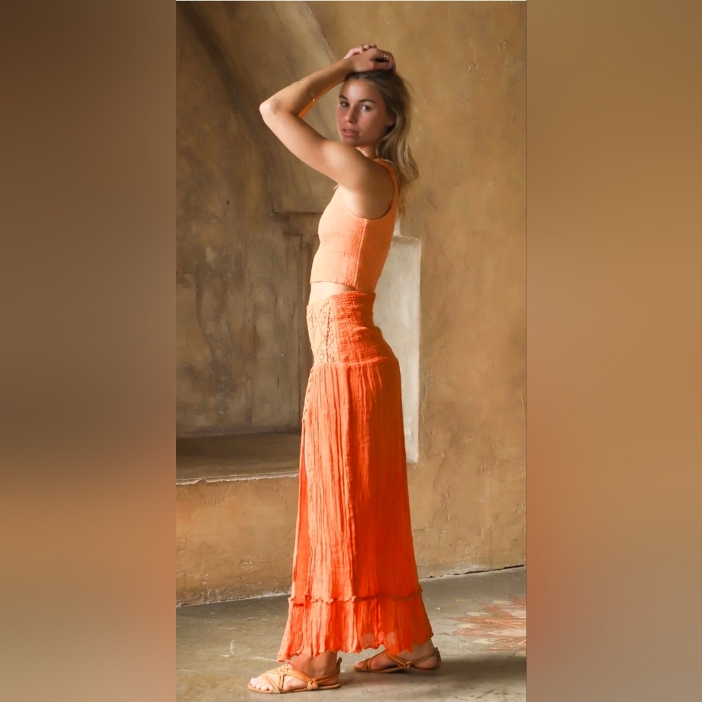 Jen's Pirate Booty Venus Maxi Skirt In Tango Orange - Picture 4 of 13